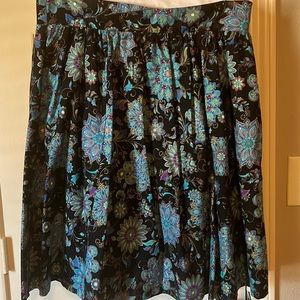 ModCloth black and blue pretty skirt size XL